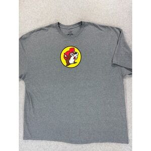 Buc-ees 50/50 Short Sleeve Crew Screened Logo Tee Shirt (Men's 3XL) Gray